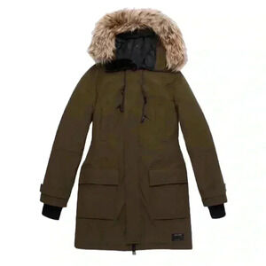 Aritzia TNA Bancroft Parka Winter Jacket Coat Dark Olive  Green Size XXS